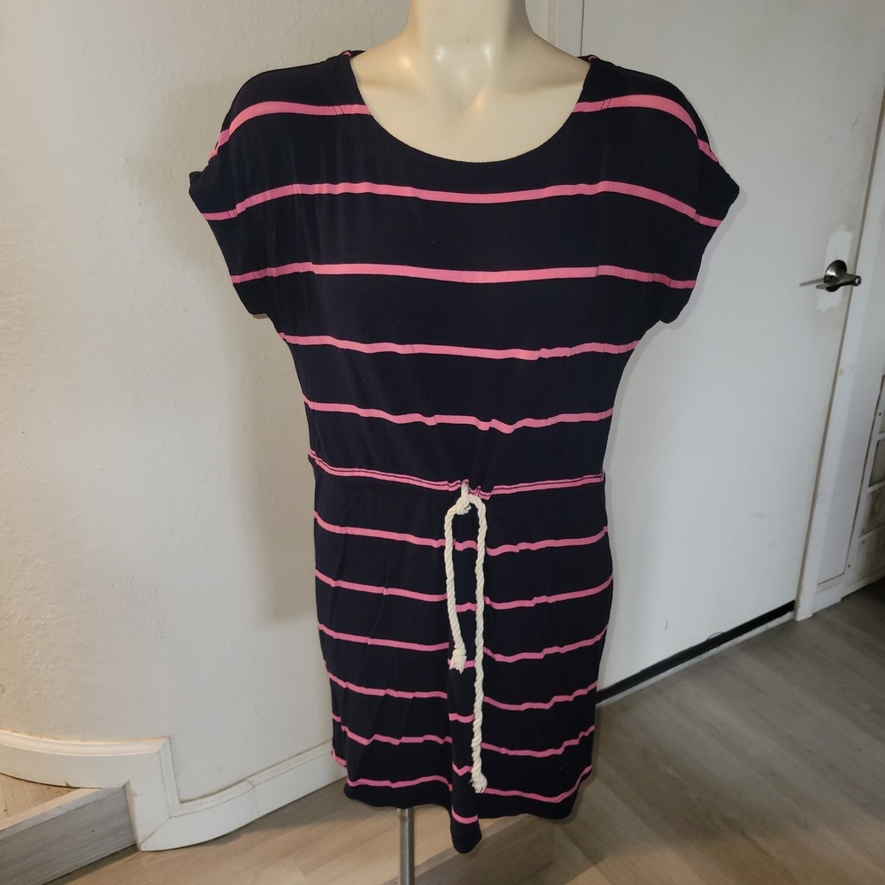 J CREW Cotton Purple Striped Casual‎ Athleisure Dress Beach Outdoor Comfort S